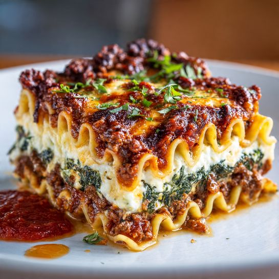 Cottage Cheese Mushroom & Spinach Lasagna Bake Recipe