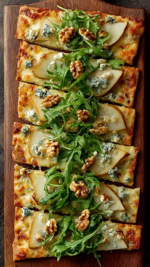 Warm Pear, Walnut & Blue Cheese Flatbread Recipe