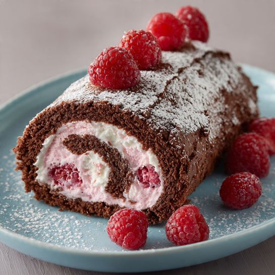 Chocolate Raspberry Cake Roll Recipe - Recipe Image