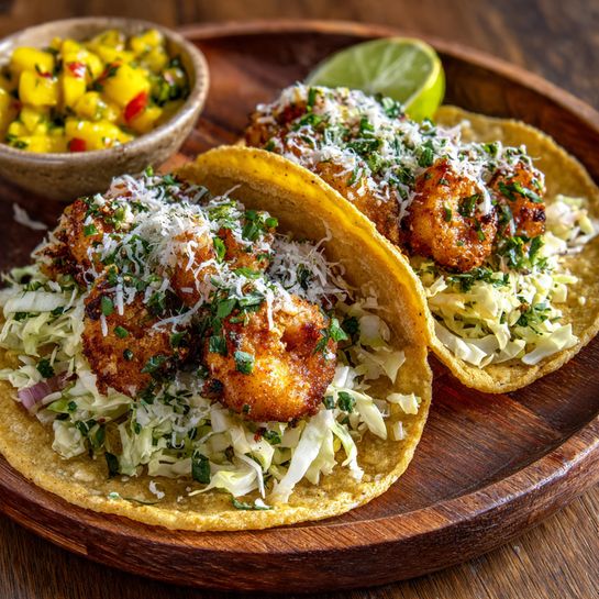 Coconut Shrimp Tacos with Mango Salsa Recipe
