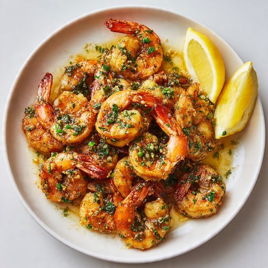 Garlic Butter Shrimp with Hot Honey Lemon Drizzle Recipe - Recipe Image