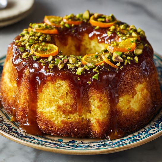Flourless Orange Pistachio Syrup Cake Recipe - Recipe Image