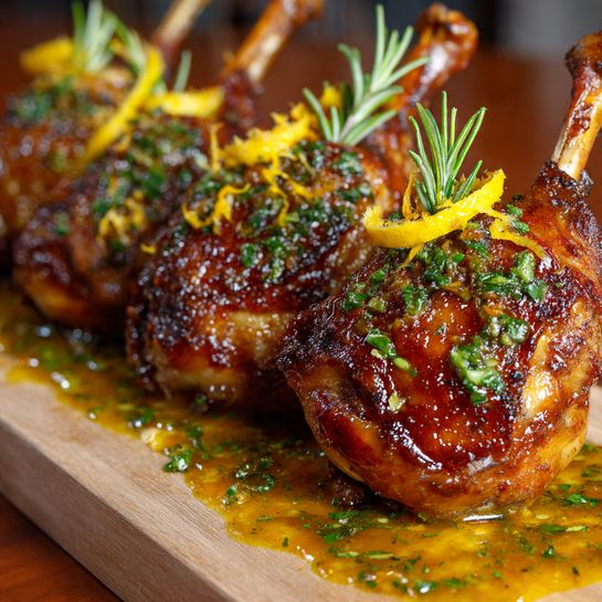 Slow Confit Duck Legs with Orange Honey Glaze Recipe - Recipe Image