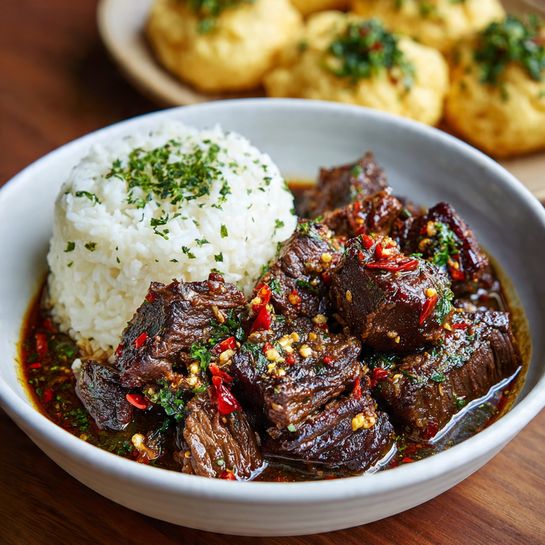 Jamaican Curry Goat with Coconut Rice Recipe - Recipe Image