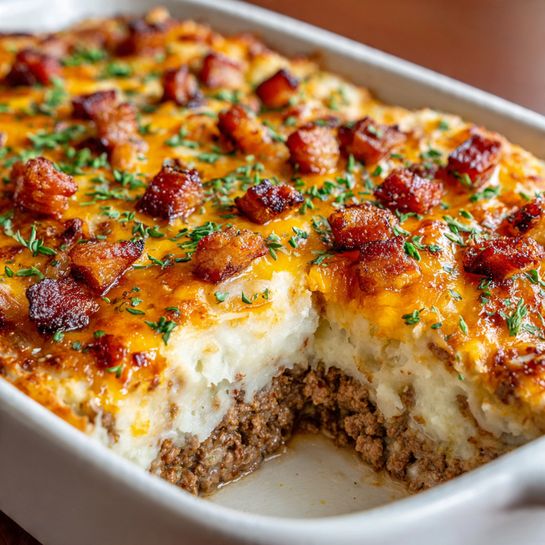 Cowboy Meatloaf and Potato Casserole Recipe - Recipe Image