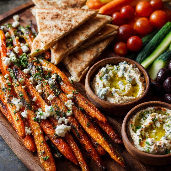 Pistachio Feta Roasted Carrot Tapas Board Recipe - Recipe Image