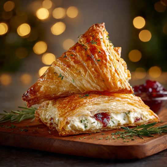 Brie & Cranberry Puff Pastry Tree Recipe - Recipe Image