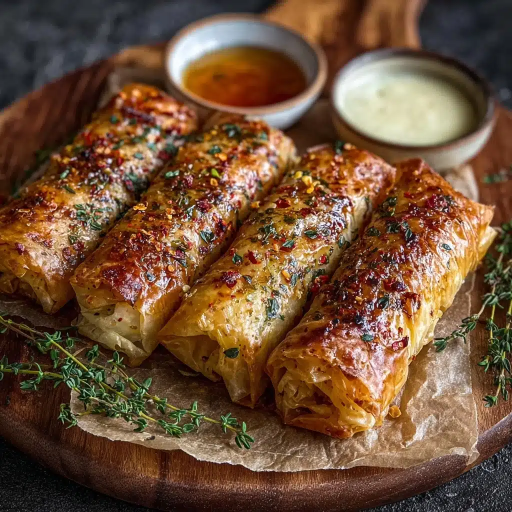 Crispy Baked Feta Rolls with Hot Chili Blood Orange Honey Recipe - Recipe Image