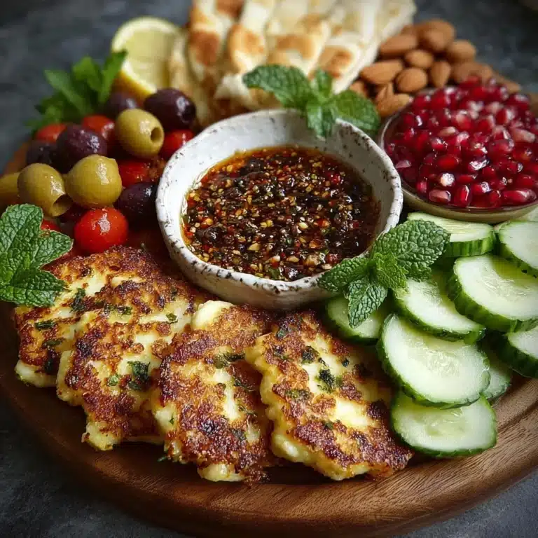 Greek Halloumi Mezze Platter with Chili Honey Lemon Drizzle Recipe