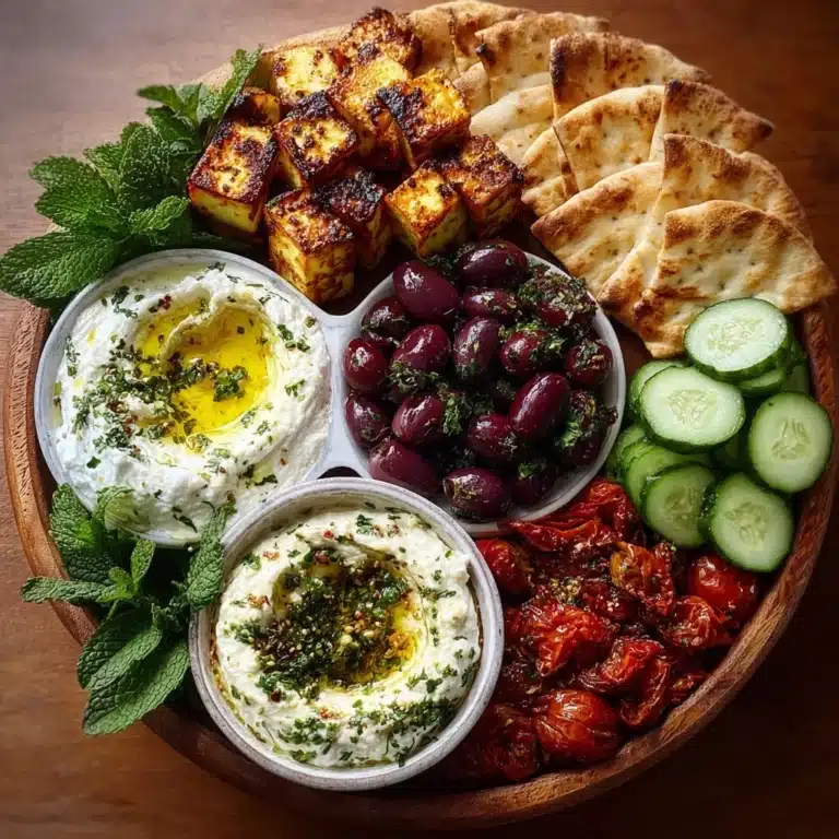 Mediterranean Grazing Board with Fresh Cheese Dips Recipe