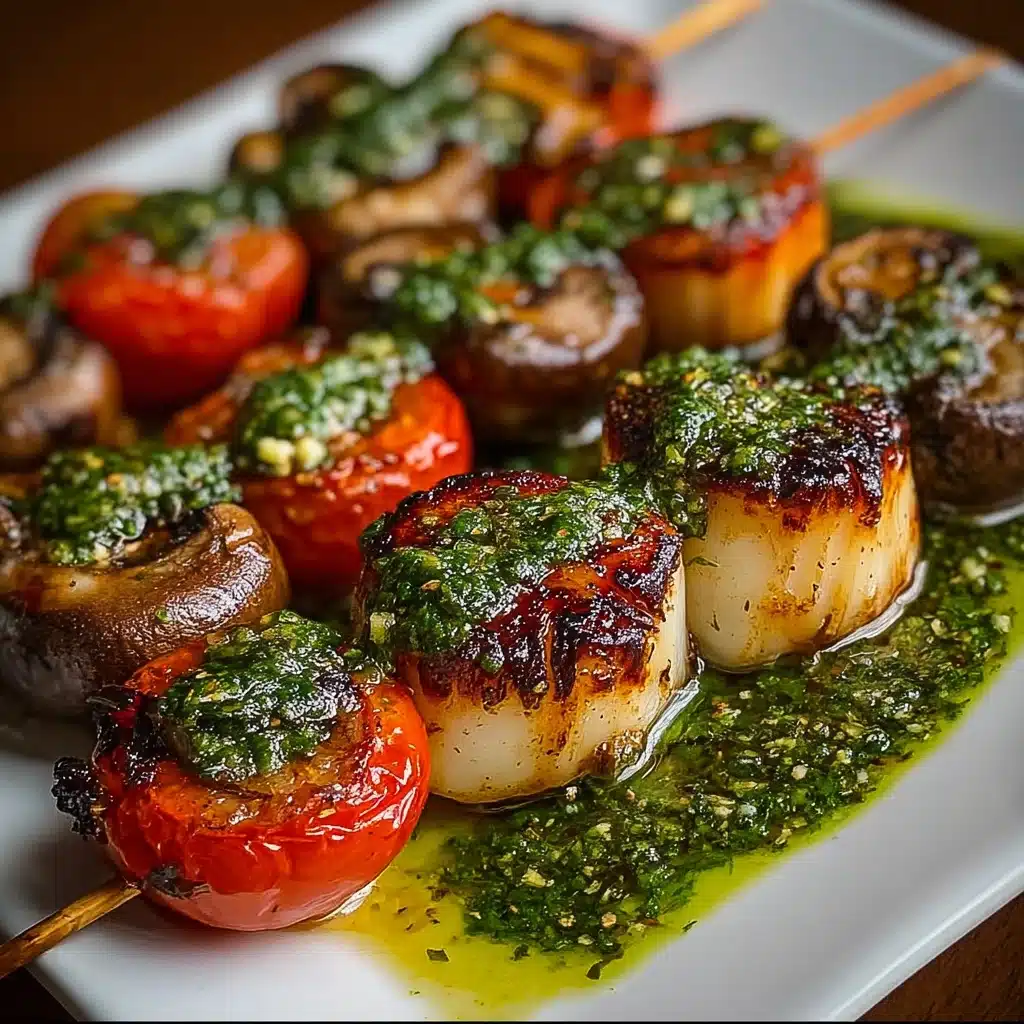 Grilled Surf & Turf Skewers with Chimichurri Recipe - Recipe Image