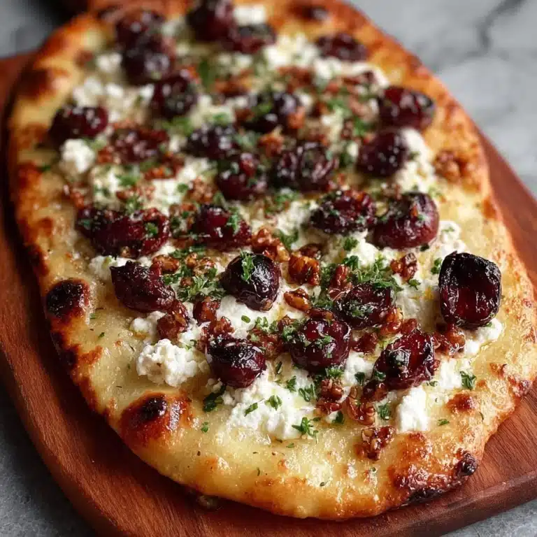 Roasted Cranberry Cinnamon Goat Cheese Flatbread Recipe
