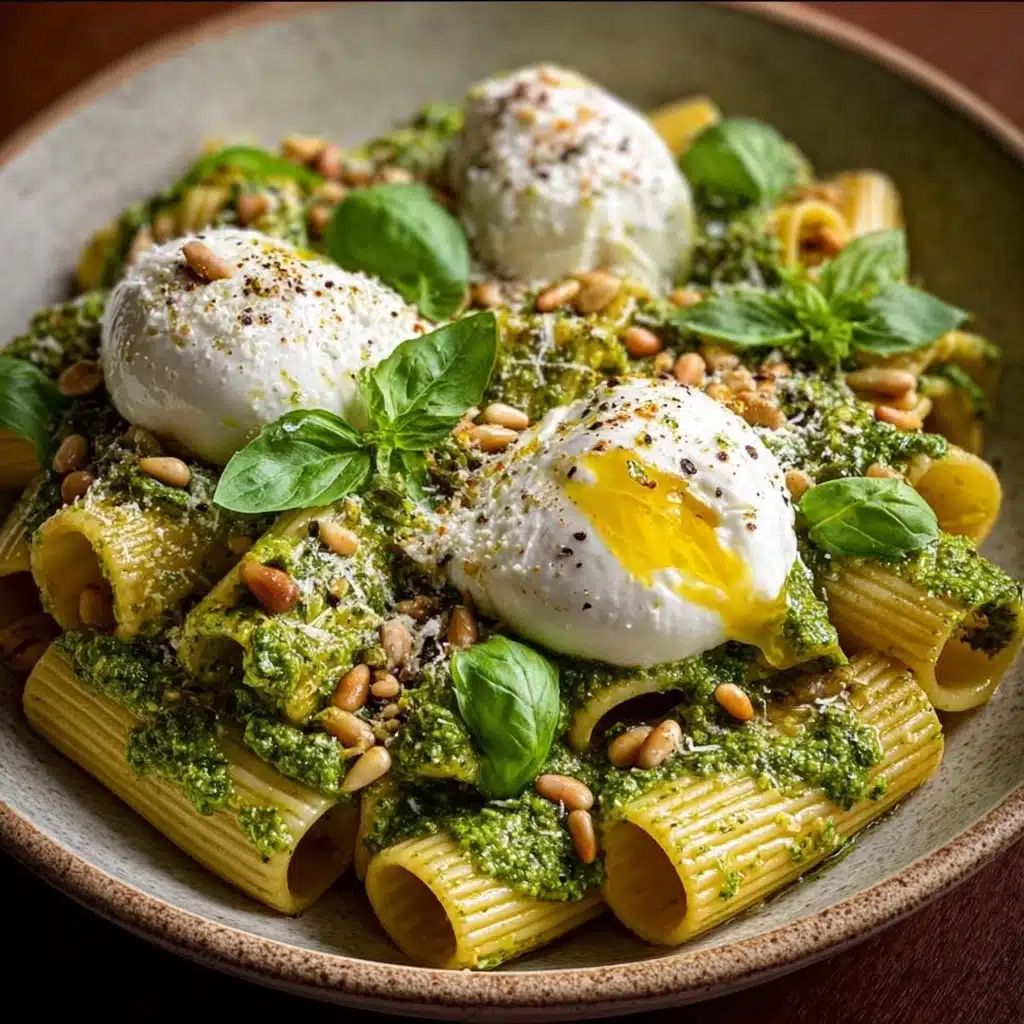 Lemon Pesto Rigatoni with Burrata & Roasted Pine Nuts Recipe - Recipe Image