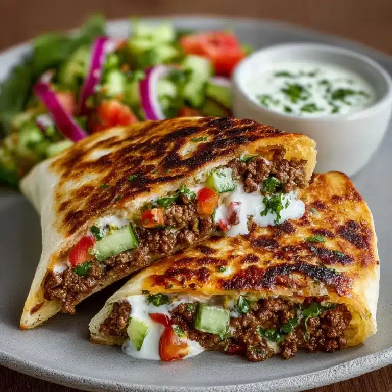 Mediterranean Ground Beef Pita Wraps Recipe