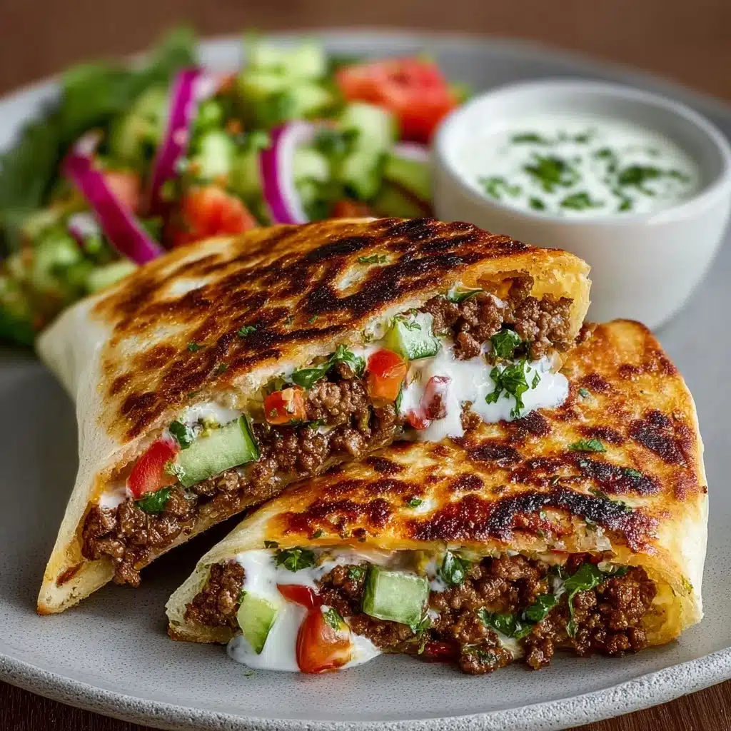 Mediterranean Ground Beef Pita Wraps Recipe - Recipe Image