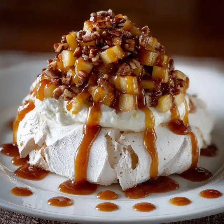Autumn Pavlova with Apples, Maple Cream & Salted Caramel Recipe