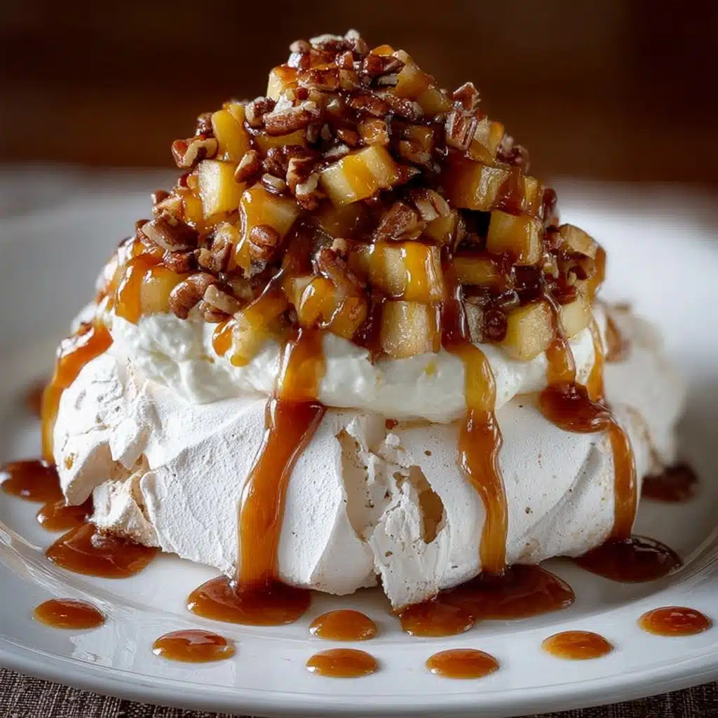 Autumn Pavlova with Apples, Maple Cream & Salted Caramel Recipe - Recipe Image
