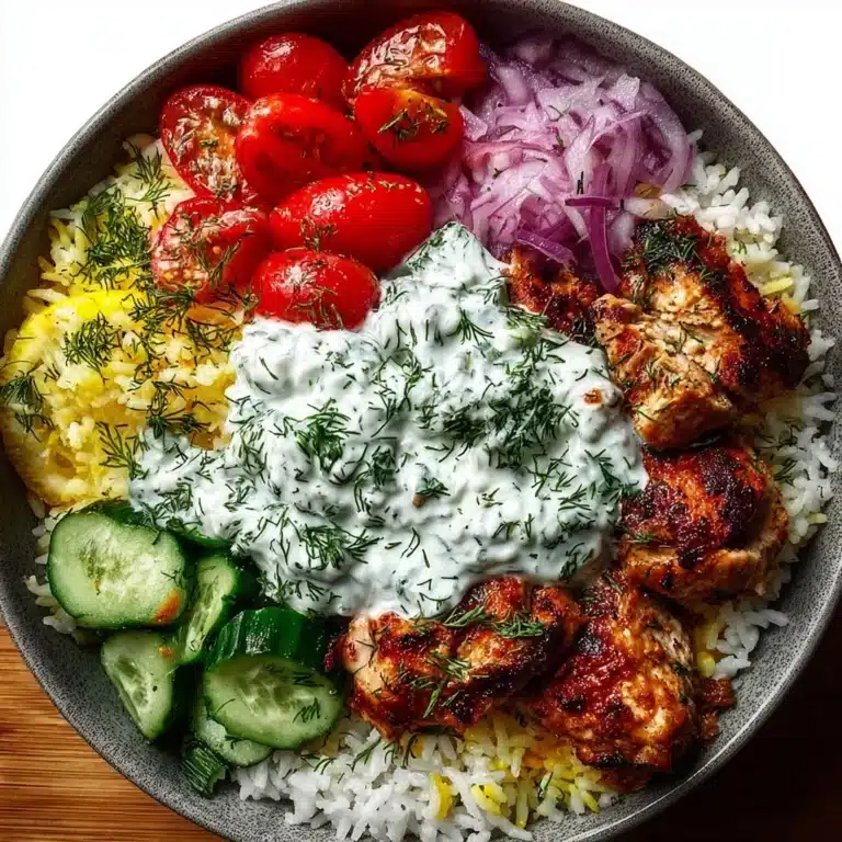 Greek Chicken Gyro Bowls with Herbed Yogurt Sauce Recipe
