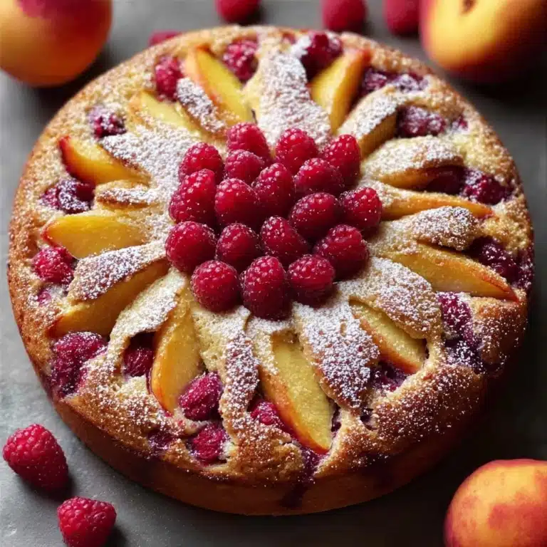 Raspberry Peach Greek Yogurt Cake Recipe