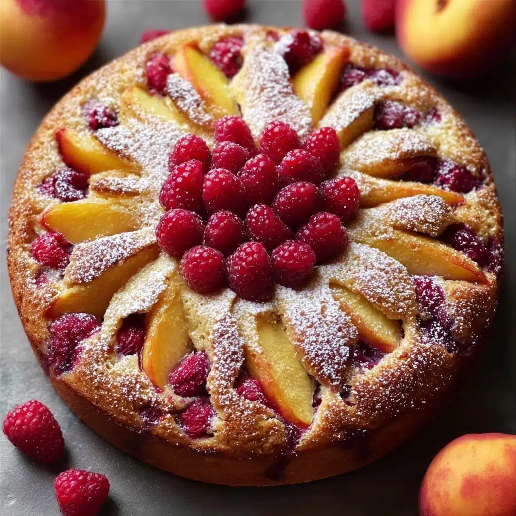 Raspberry Peach Greek Yogurt Cake Recipe