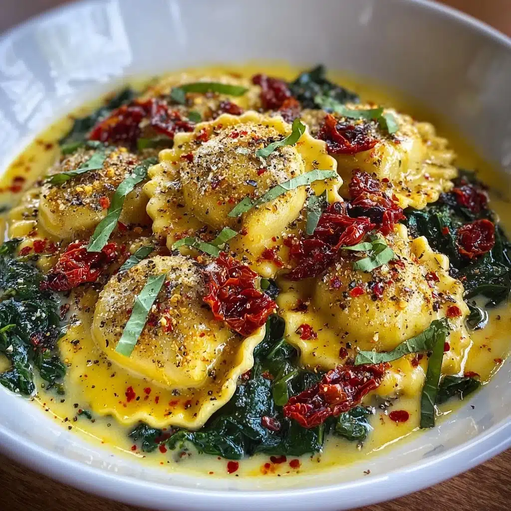 -Dried Tomato Cream with Spinach & Basil Recipe - Recipe Image