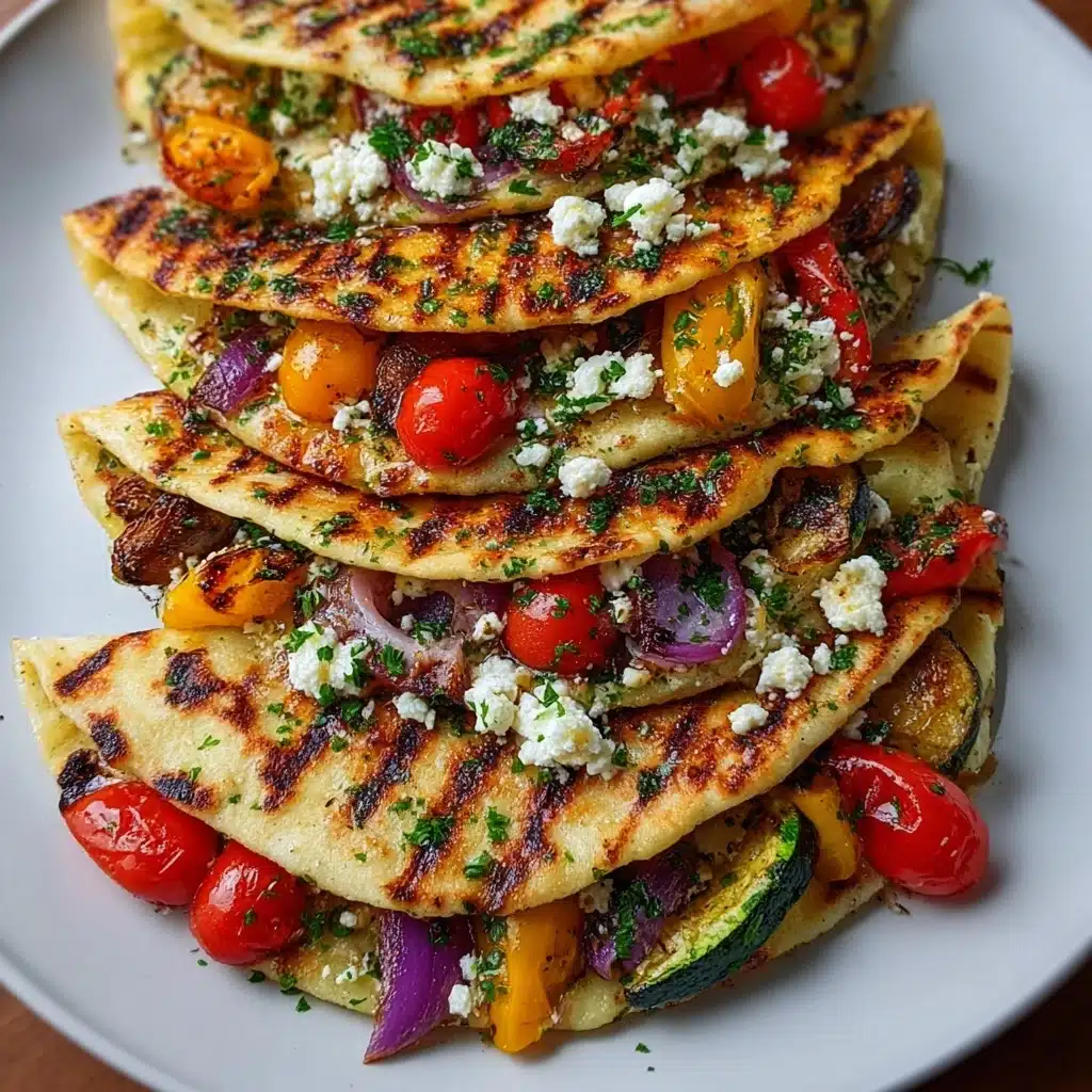 Grilled Mediterranean Veggie & Hummus Quesadillas Recipe - Recipe Image