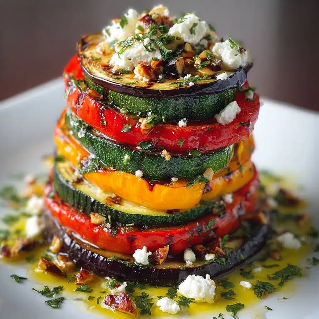 Mediterranean Veggie Stack with Feta & Orange Honey Recipe - Recipe Image