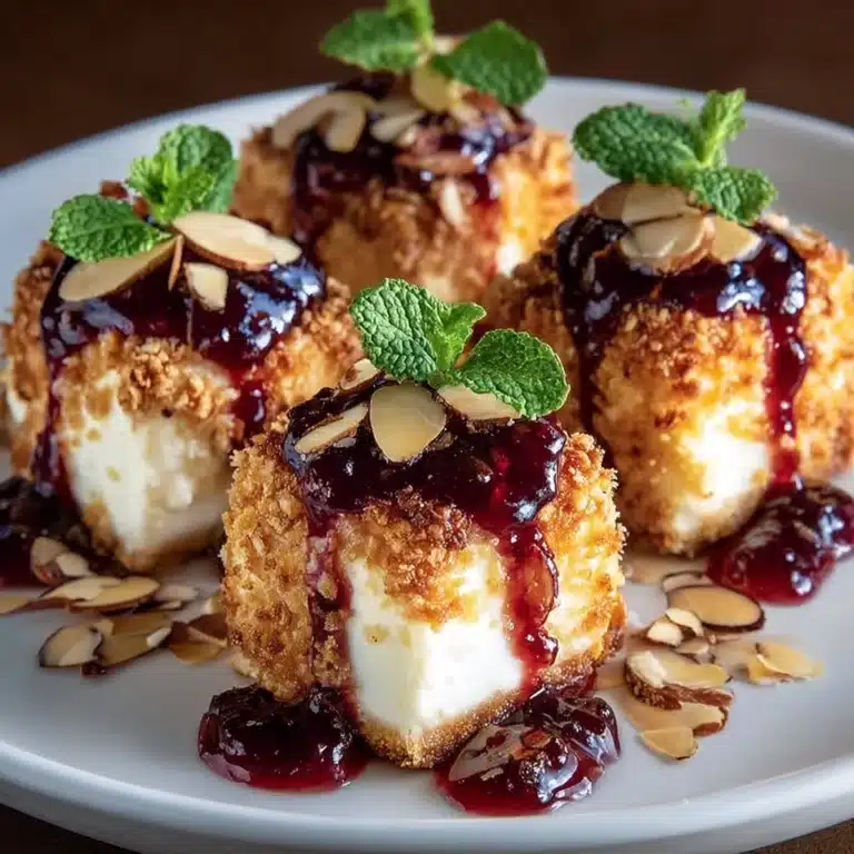 Almond-Crusted Brie Bites with Raspberry Chili Honey Glaze Recipe