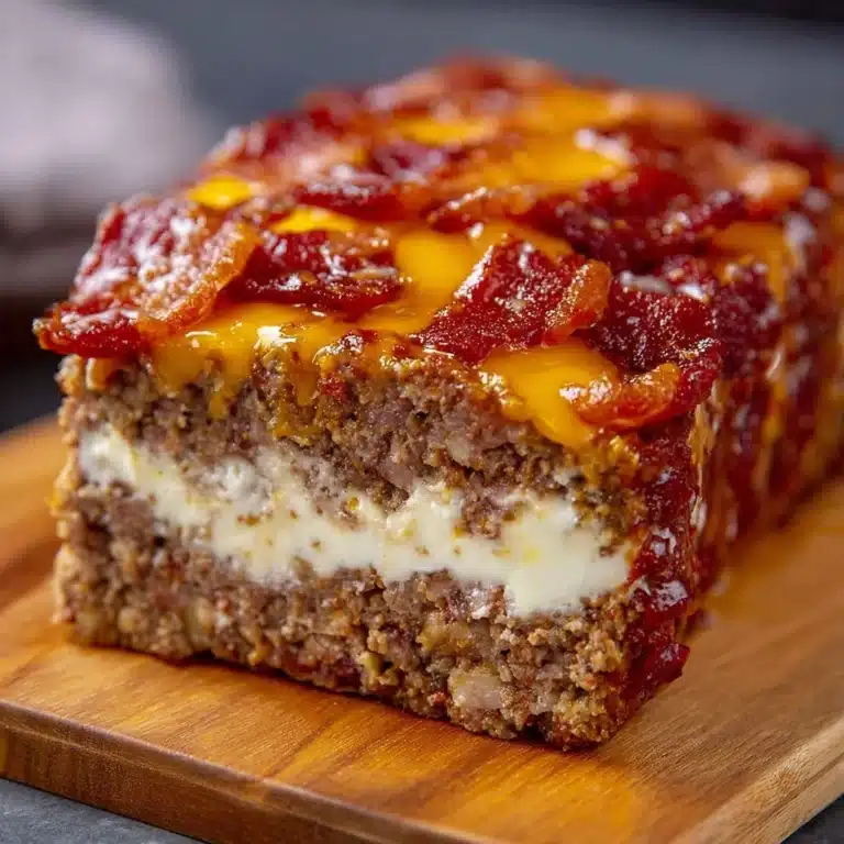Smoked Bacon Triple-Cheese Stack Meatloaf Recipe