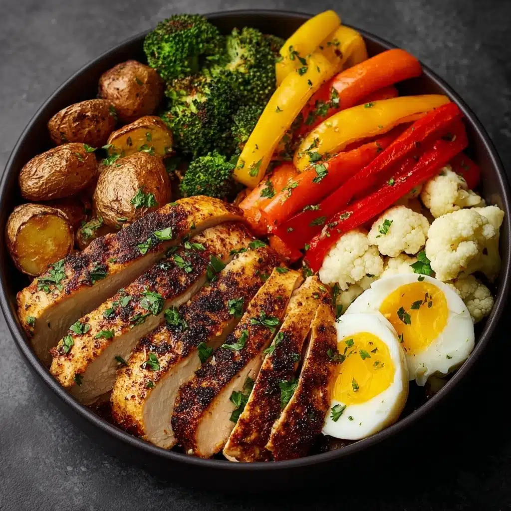 Clean Protein Plate: Chicken, Eggs & Rainbow Veggies Recipe