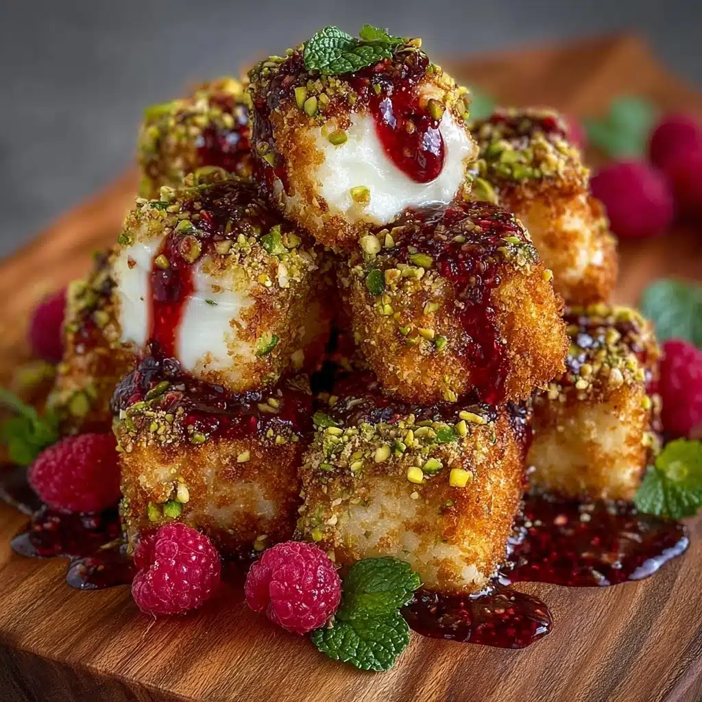 Pistachio Crusted Brie Bites with Raspberry Honey Glaze Recipe