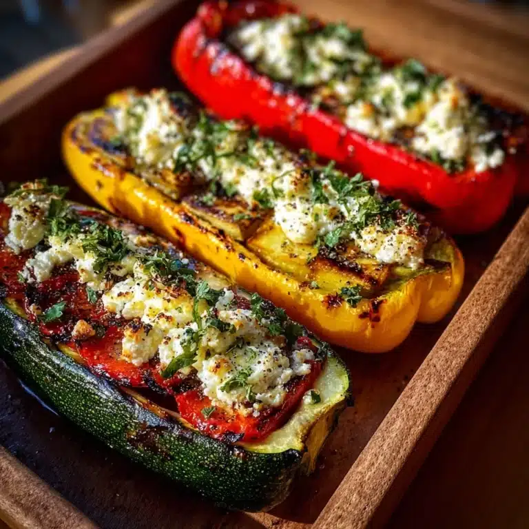 Roasted Veggie Boats with Goat Cheese & Honey Drizzle Recipe