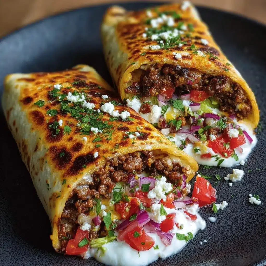 Mediterranean Ground Beef Pita Wraps with Whipped Feta Recipe - Recipe Image