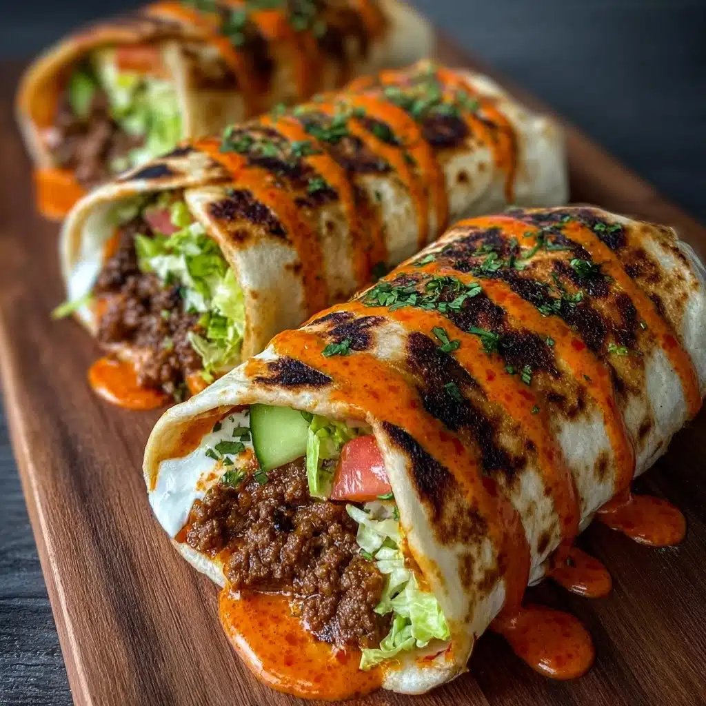 Pita Wraps with Roasted Red Pepper Sauce Recipe - Recipe Image