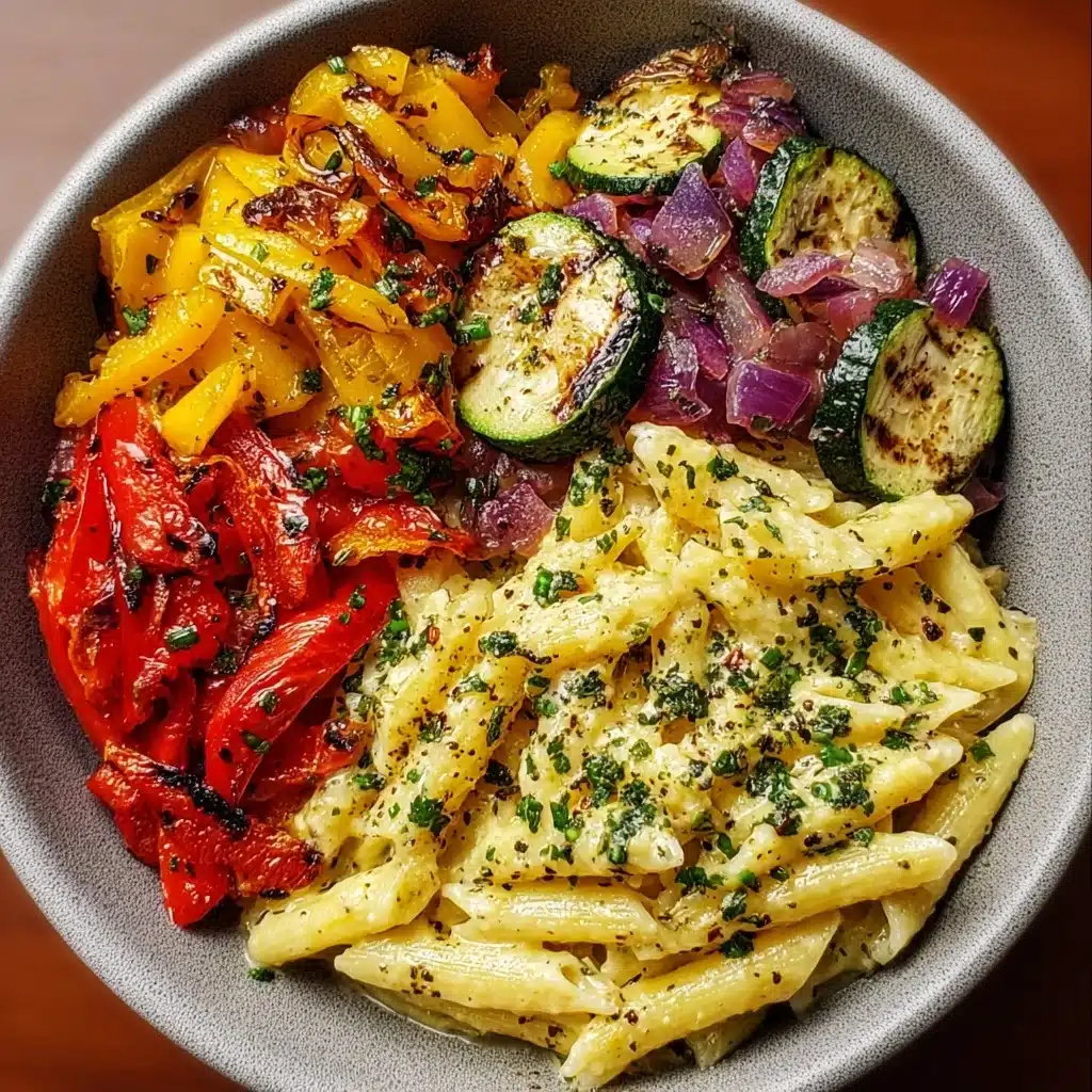 Creamy Feta Pasta with Roasted Veggies Recipe - Recipe Image