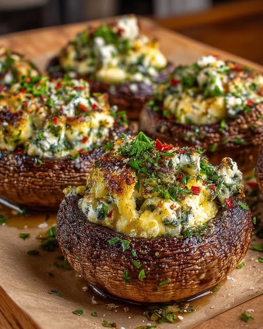 ushrooms with Garlic Butter Herb Drizzle Recipe