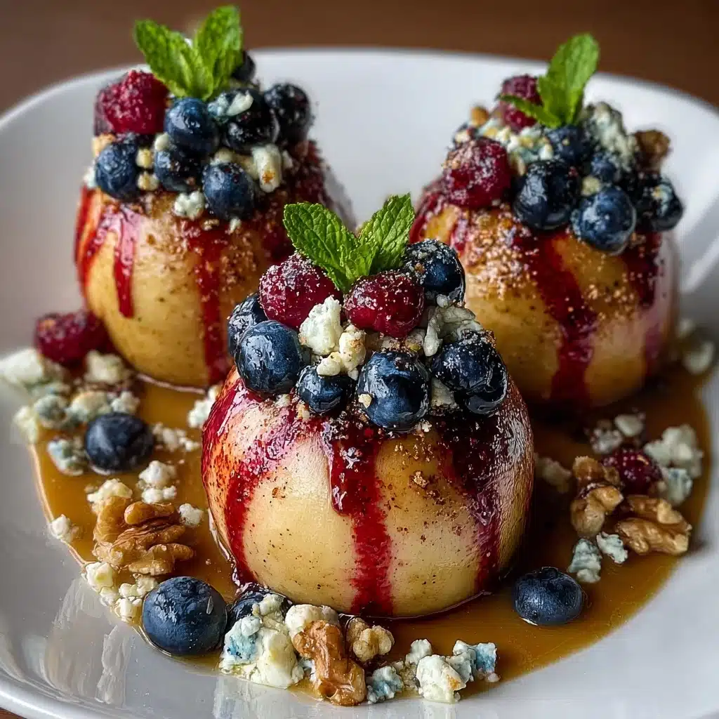 Baked Pears with Berries, Honey, Walnuts & Blue Cheese Recipe - Recipe Image