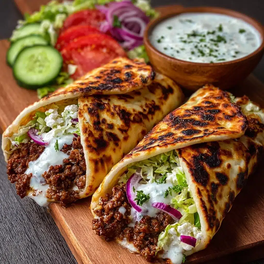 Greek Beef Wraps with Yogurt Feta Sauce Recipe