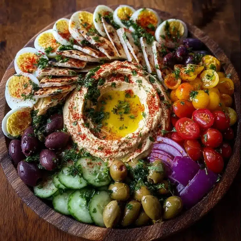 Mediterranean Mezze Platter with Hummus, Olives & Burrata Recipe