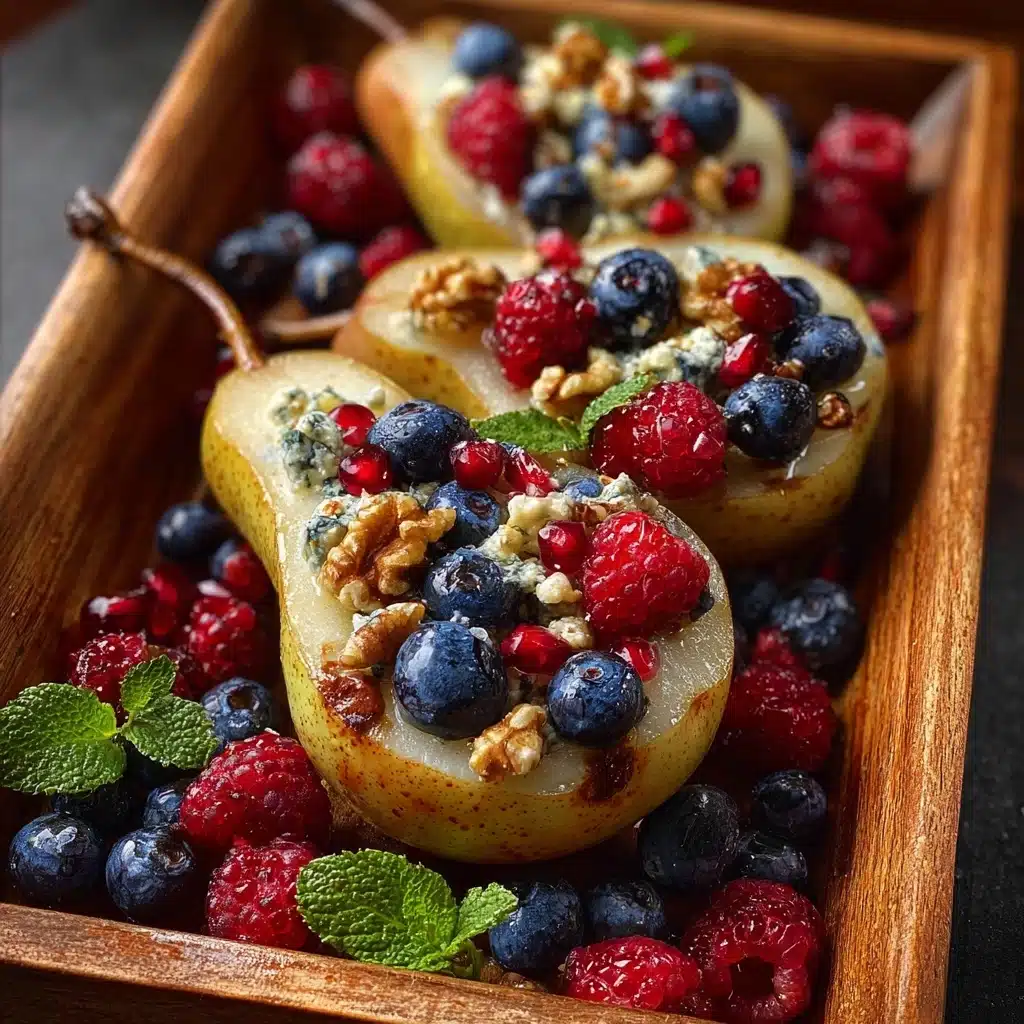 Baked Pears with Berries, Honey, Walnuts & Blue Cheese Recipe