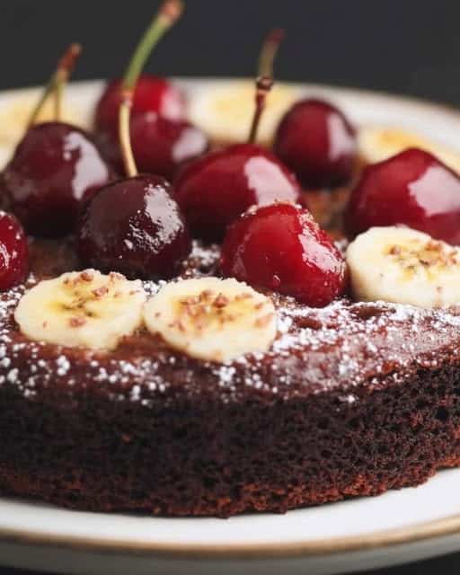 Banana and Hazelnut Cake with Cherries Recipe - Recipe Image
