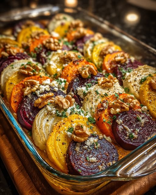 Sweet Potato & Feta Gratin with Walnuts Recipe - Recipe Image