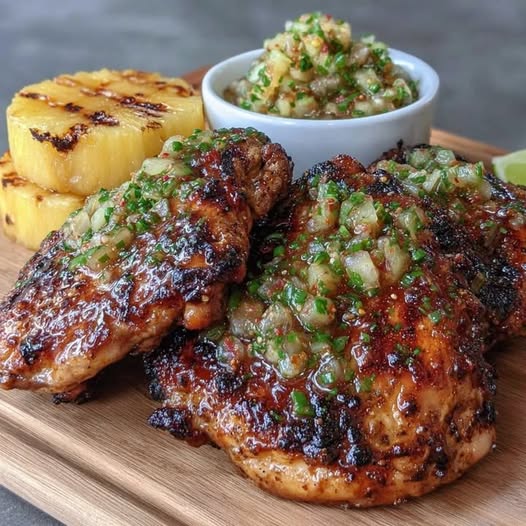 Caribbean Jerk Chicken with Pineapple Salsa Recipe