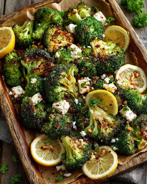 Lemon Roasted Broccoli & Feta Plate Recipe - Recipe Image