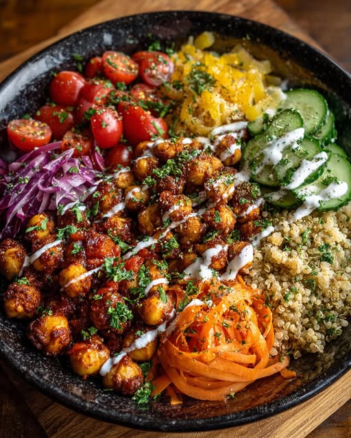 Honey Harissa Chickpea Power Bowl Recipe - Recipe Image