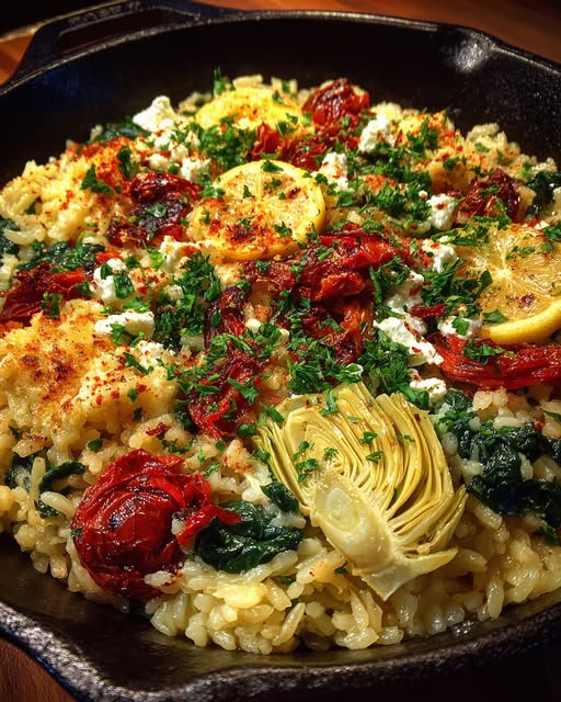 Spinach Artichoke Mediterranean Rice Recipe