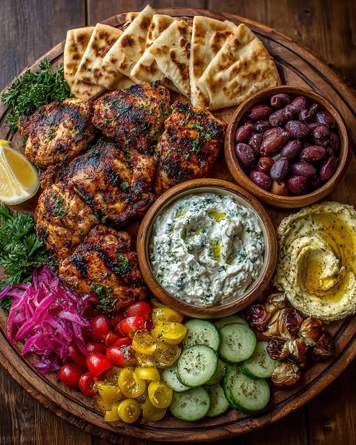 Greek Chicken & Olive Mezze Board Recipe - Recipe Image