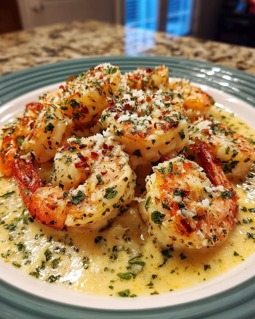 Creamy Garlic Shrimp with Parmesan Melt Recipe