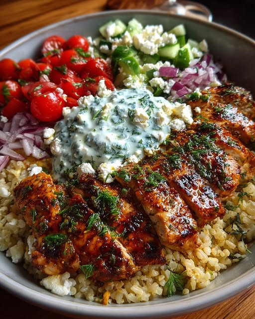 Chicken Power Bowl with Tzatziki & Feta Recipe - Recipe Image