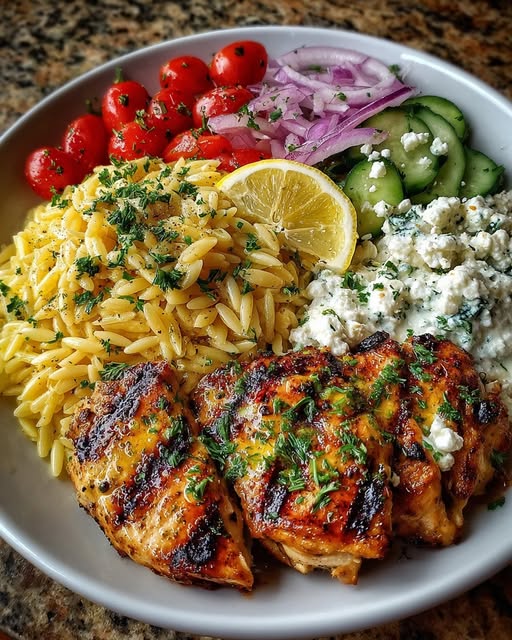 n Orzo Bowl with Lemon Feta Yogurt Sauce Recipe
